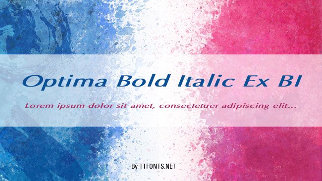 Optima Bold Italic Ex BI example